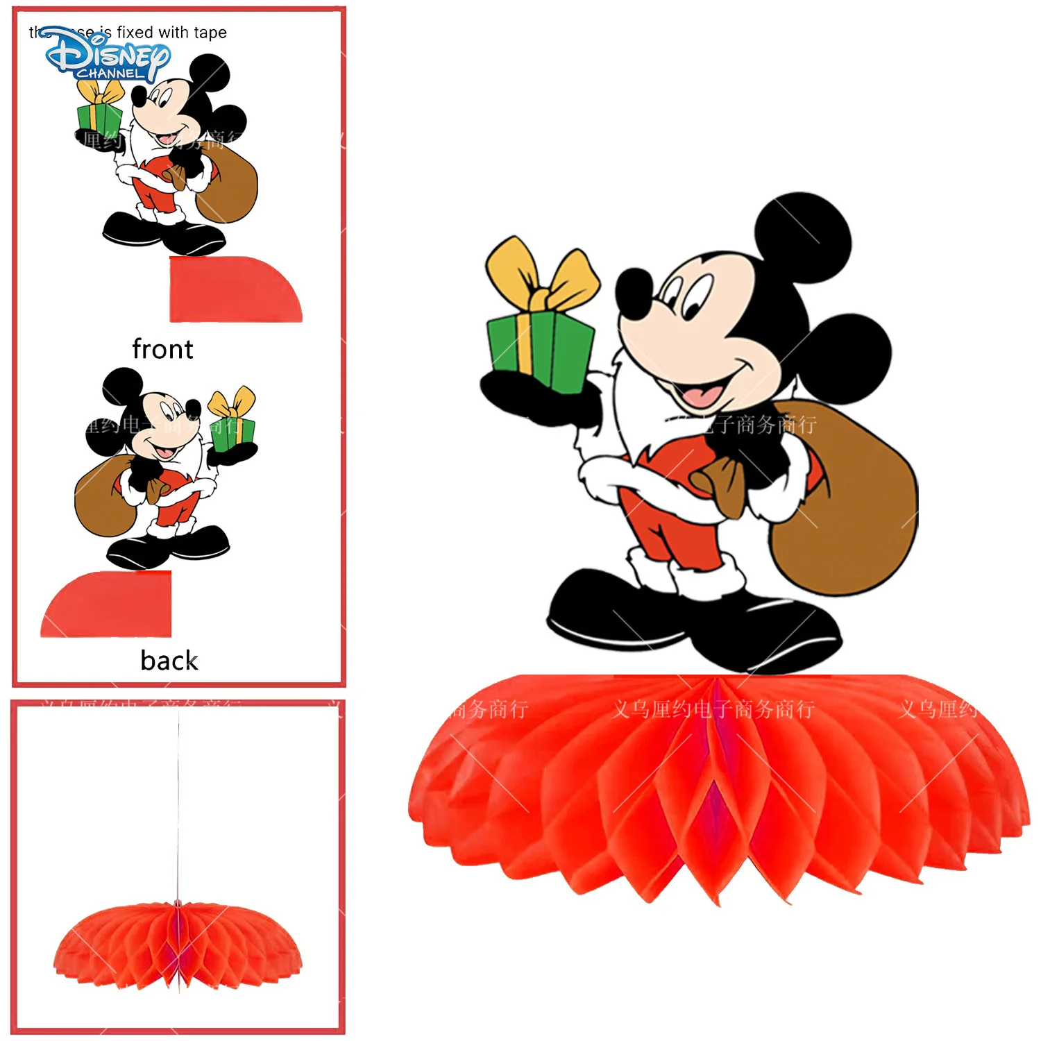 Disney Christmas 8pcs Mickey Party Decoration Christmas Mickey Mouse Ornament Holiday Honeycomb Ball Tabletop Decoration