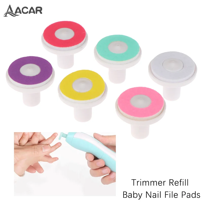 6 Pcs Nail Files Nail Polisher Replacement Electric Trimmer Heads File Pads For Plastic Child Nail Trimmer Replacement Pads
