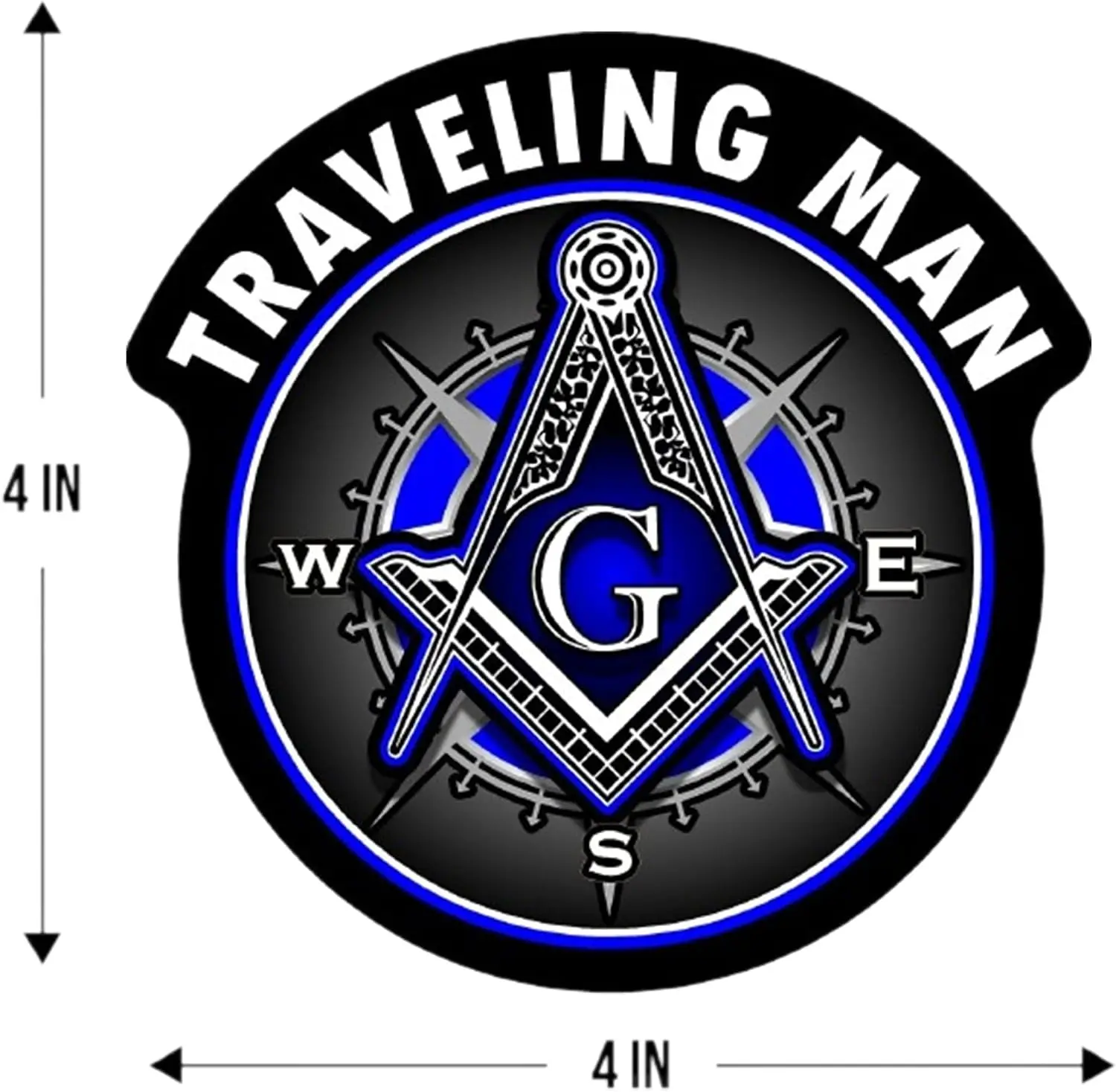 2 Pack Masonic Compass G Symbol PVC Sticker For Vehicle Window And Luggage Symbol And Message Decoration Decal