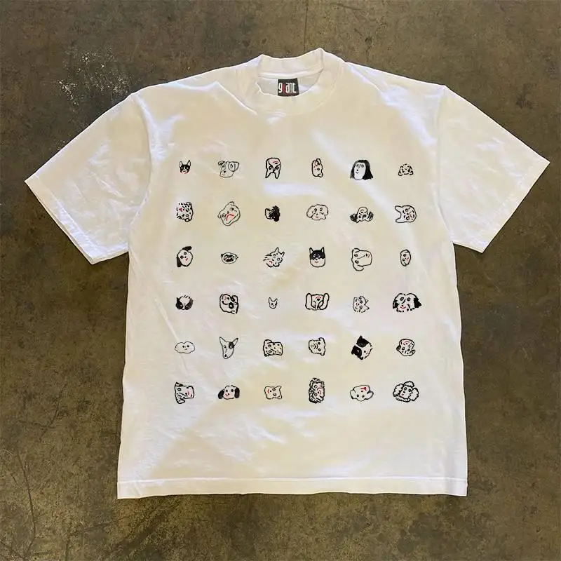 ヘビーウェイト純綿半袖tシャツ-ユニセックス-ルーズフィット-香港風-カップルデザイン-慈善募金-260g