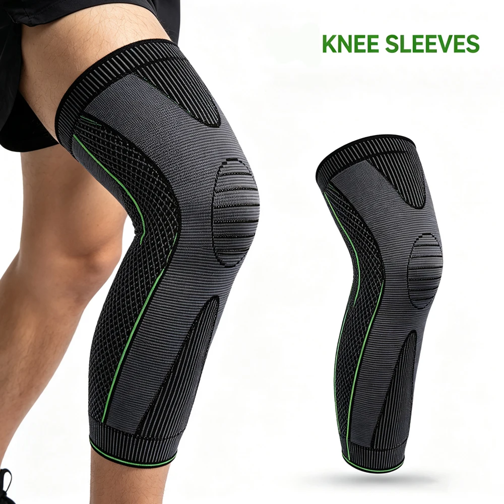 Manchon de compression intégrale pour la jambe, attelle de soutien du genou pour le soulagement des douleurs articulaires, protection du ménisque et des muscles du mollet pour l'entraînement sportif