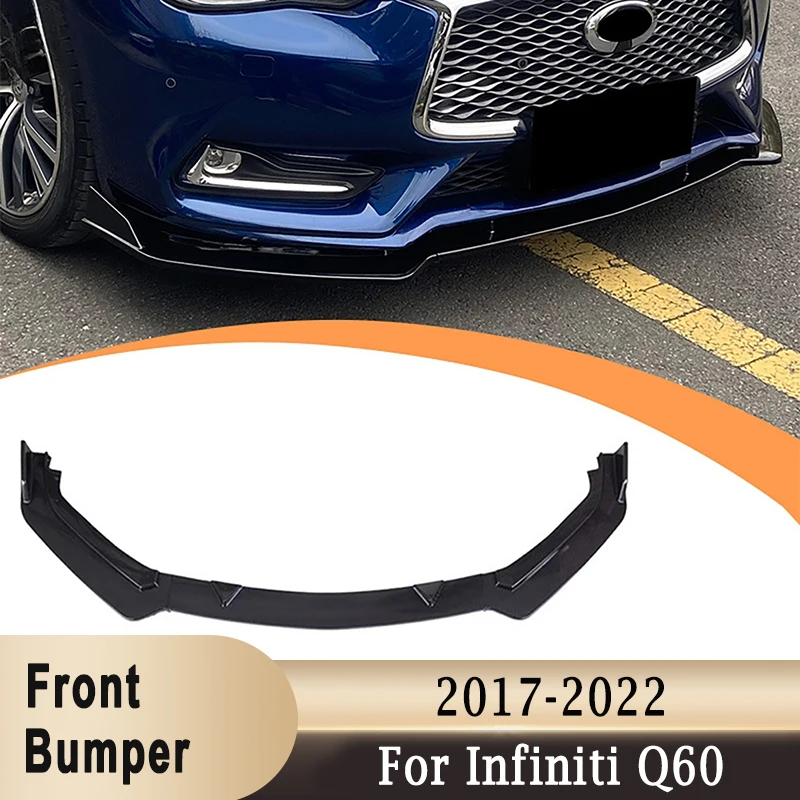

Front Bumper Spoiler Lip Lower Bumper Diffuser Modification Protector Black / Carbon Fiber Pattern for Infiniti Q60 2017-2022