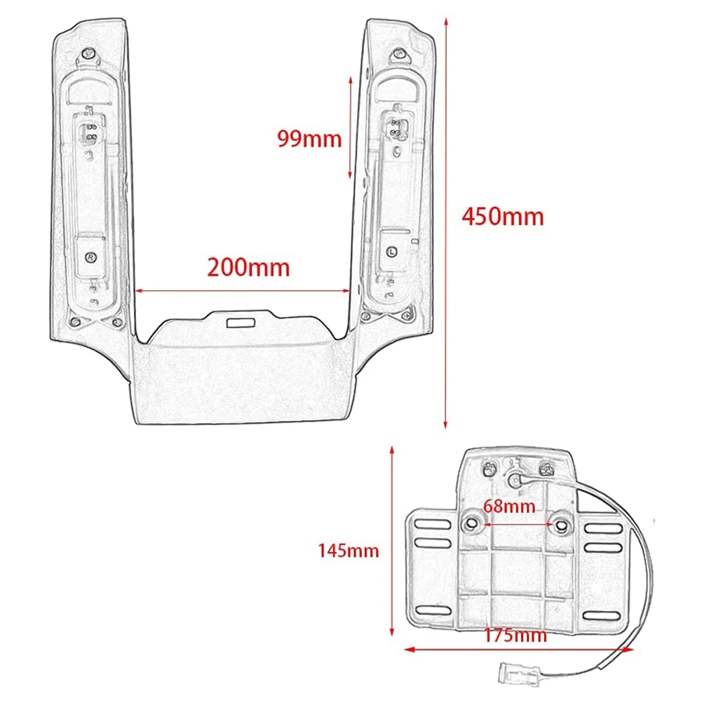 Motorcycle Tail Running/Brake/Turn/Warning Light Fender Extension Fascia for Touring Street Glide Road Glide