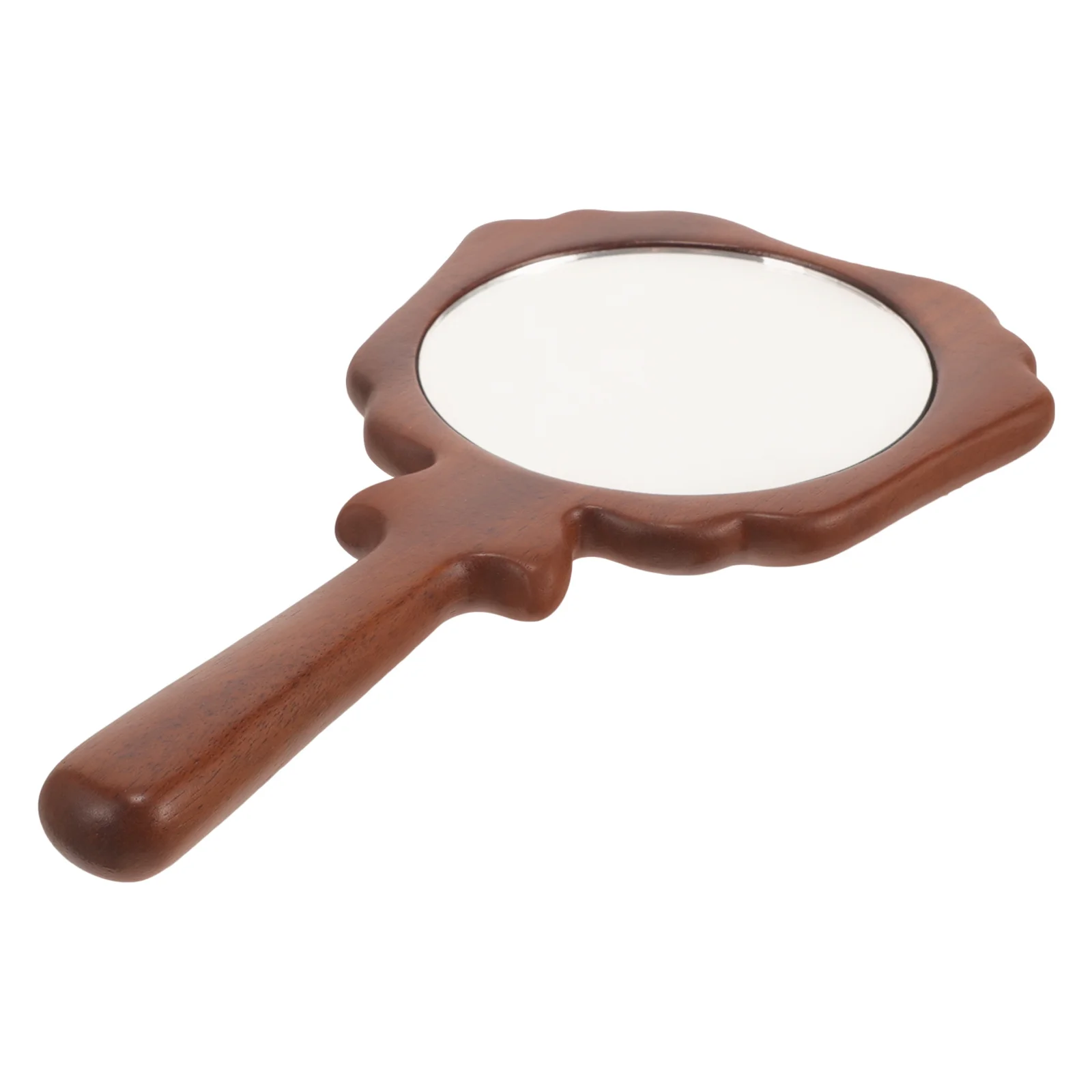 

Sandalwood Handle Handheld Mirror Clear Hd Makeup Compact Mirror for Beauty Salon and Travel Use Makeup Compact