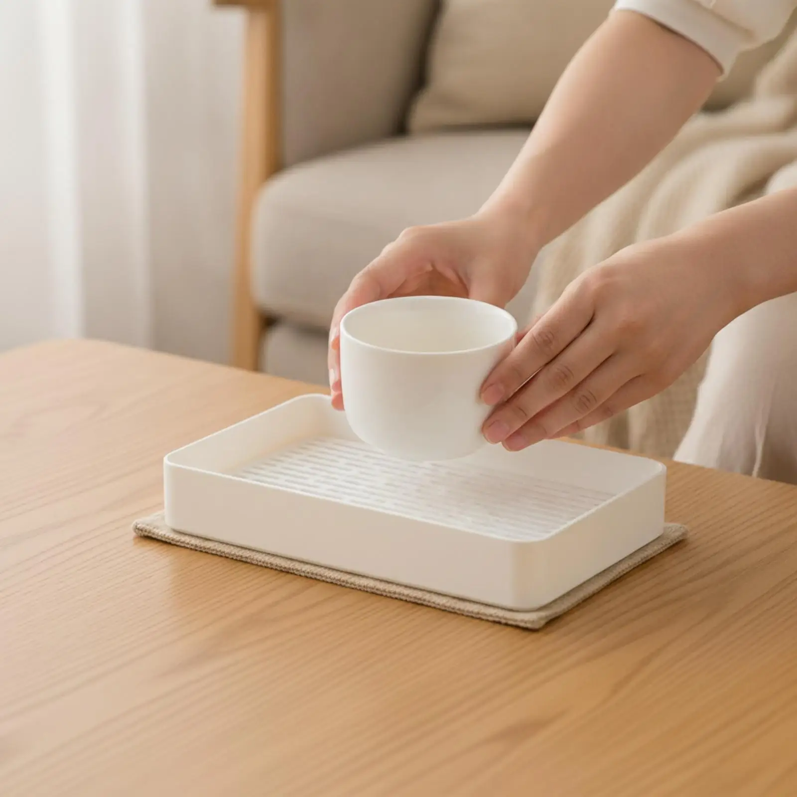 Rectangular Drainage Tray Practical Slotted Drain Tray Versatile Low-Maintenance for Kitchen Countertops, Living Room Surfaces