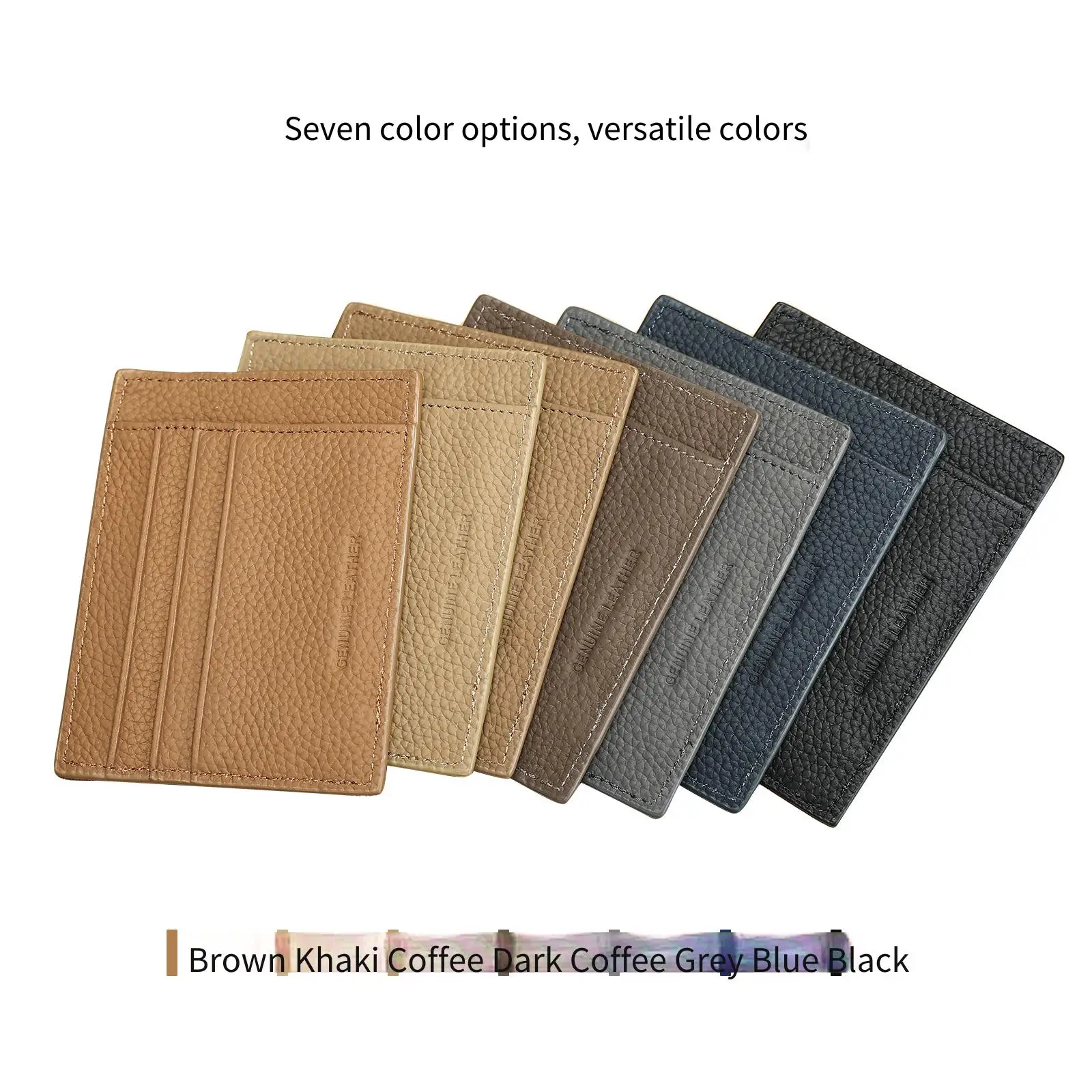 Genuine Leather RFID Blocking Card Holder, Slim Minimalist Card Case