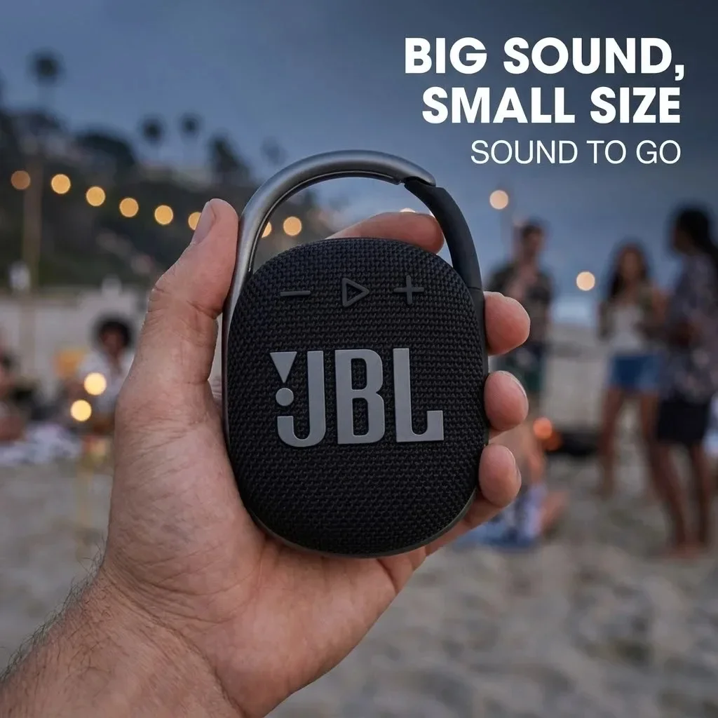 JBL Music Box CLIP4 Bluetooth Speaker, suitable for short-term rainy days, IP67 dustproof and waterproof mini hook up speaker