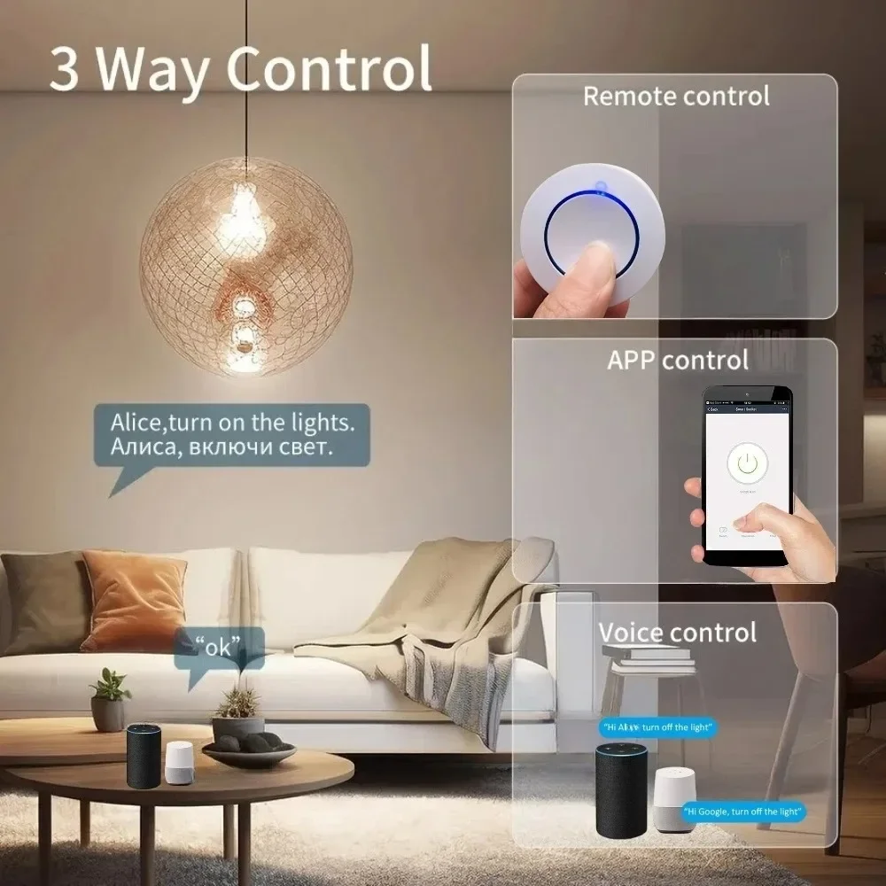 Tuya RF433 Modulo Smart Switch WiFi 16A Mini ricevitore relè Controller domotico intelligente fai-da-te Funziona con il controllo vocale di Google