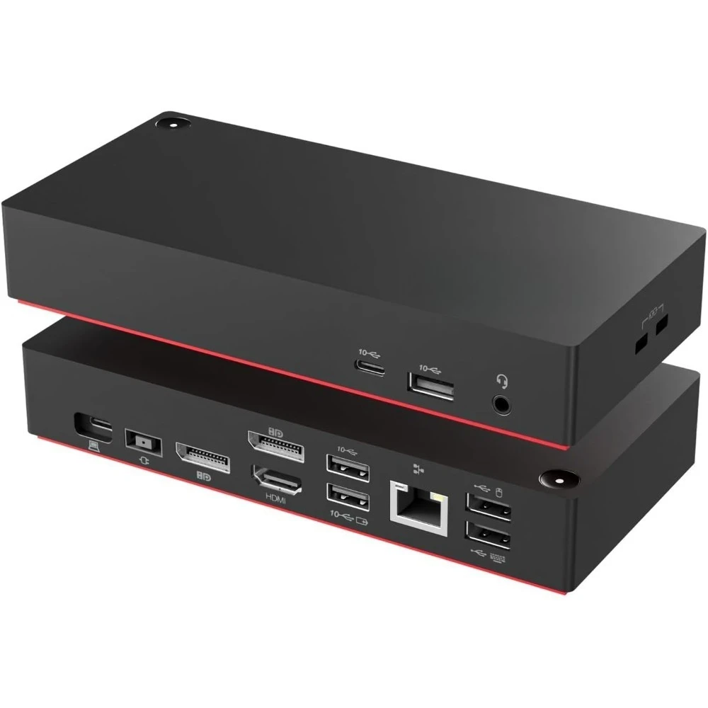 

Universal Hybrid USB-C Docking Station with USB-A Support Triple Display Output Includes HDMI and DP Cables and Cleaning