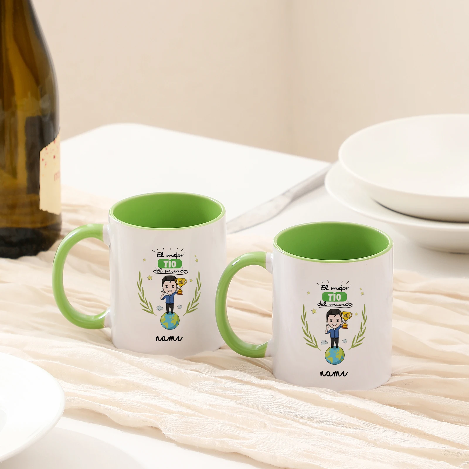 La mejor tio amiga del mundo caneca com nome personalizado copo de cerâmica reutilizável com alça leite bebida xícara de café presente personalizado para a família