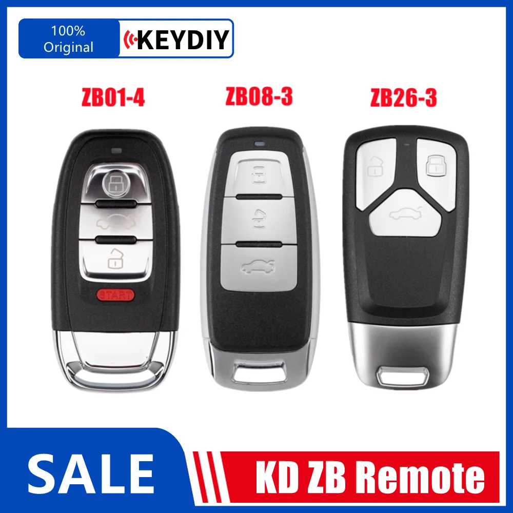 1/2/5 Piece KEYDIY KD ZB01 ZB26 ZB08 Universal Smart Remote Key 3 /4 Buttons for Audi Type