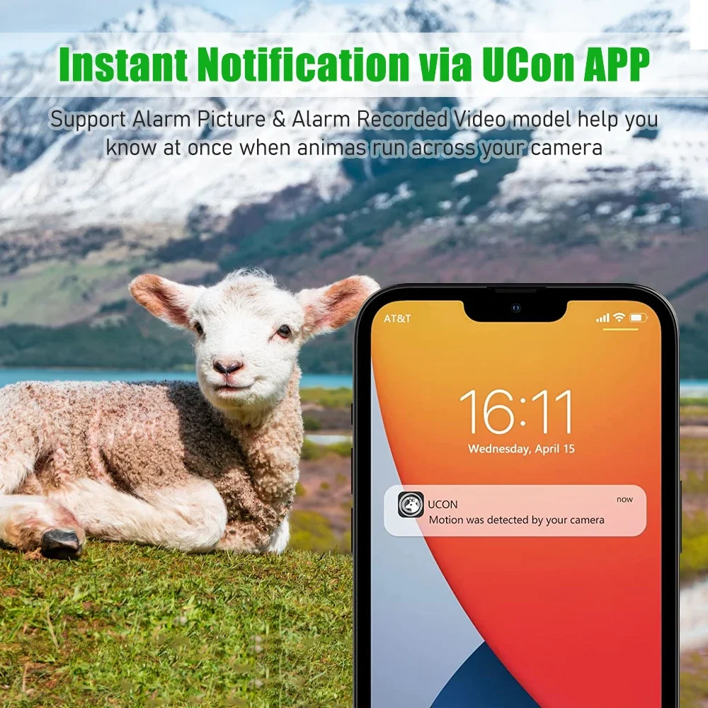 UCON APP 4G Sim Card  US 4MP 4W 7800mAh Battery Waterproof Trail Camera Outdoor Wildlife Solar Hunting Camera with Night Vision