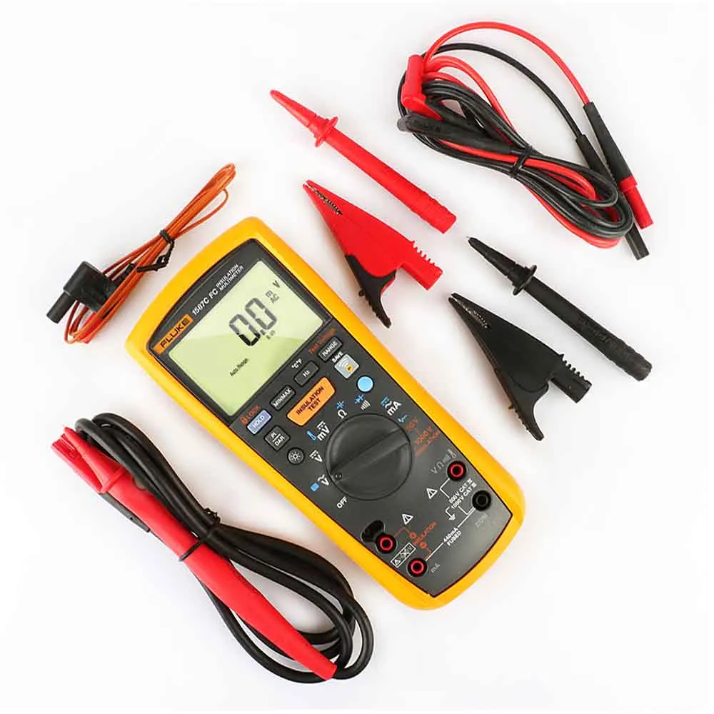 

Fluke 1587 FC 2-in-1 Insulation Multimeter, True-RMS, Selectable Insulation Test Voltages Up To 1000 V, Pi/DAR Timed Ratio Tests