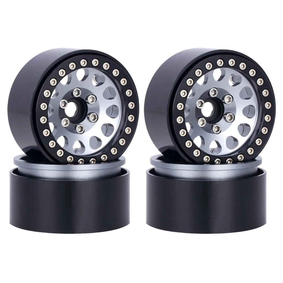 1.9Inch Metal Beadlock 8 Round Hole Wheel Hub Rim 1/10 RC Crawler Car  for TRX4 Axial SCX10 III RBX10 Capra Accessories
