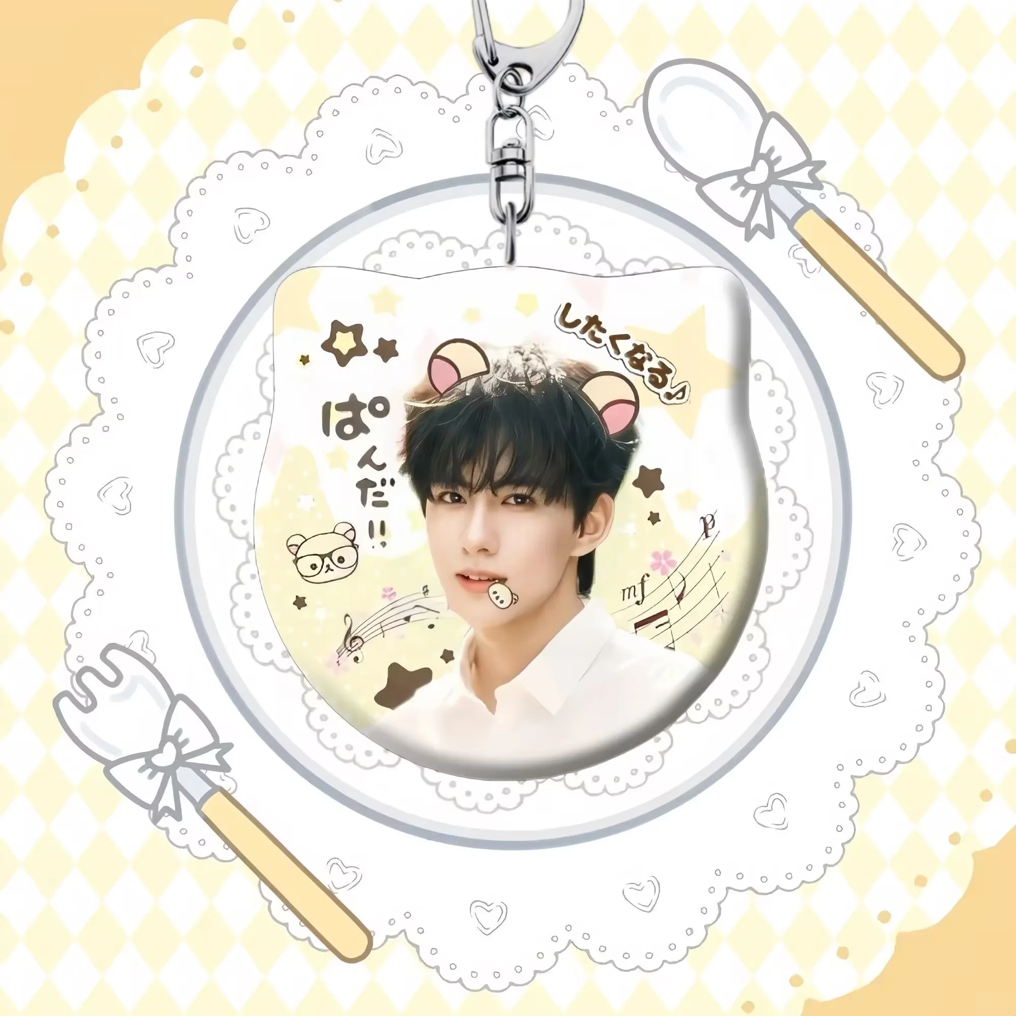 

Лю Сюаньчуг, высокий уровень внешнего вида, милый кулон с кошачьими ушками, акриловый брелок, подвеска для школьной сумки, поддержка обратной любви