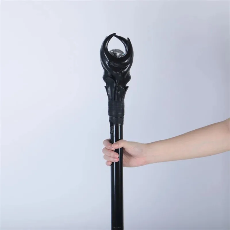 LQHalloween تأثيري الدعائم عصا سحرية الصولجان مع مصباح ليد معالج الموظفين أنيمي الشر الساحرة تأثيري اكسسوارات عصا للمشي يمكن