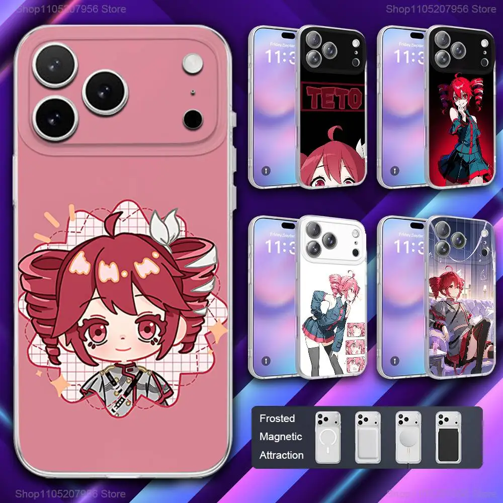 

K-Kasane Cute T-Teto Phone Case For iPhone 11,12,15,14,13,17,16,Pro,Plus,E,Max,Air,Mini Magnetic Frosted Cover