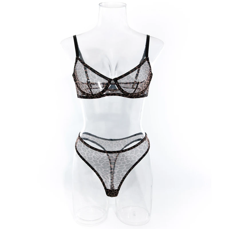 Bikini lingerie sexy ultra-thin mesh see-through push-up bra set swimsuit