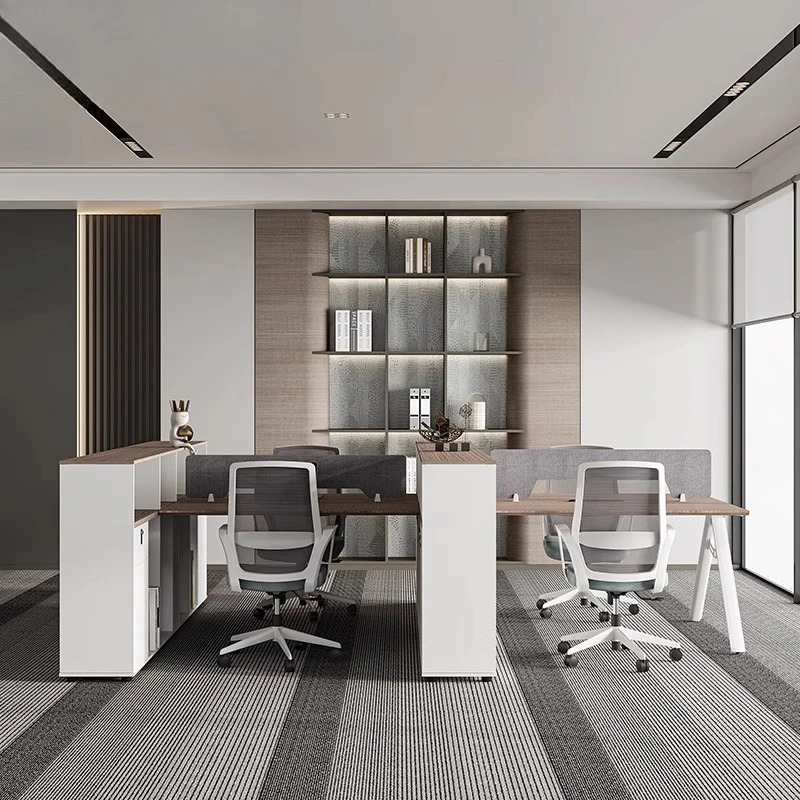 

Staff Office Workstation Finance Desk Simple Modern High Cabinet Partition Screen Computer Staff Desk and Chair Combination
