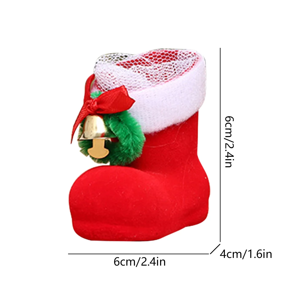 4PCS Christmas Candy Bags Christmas Santa Claus Boots Creative Sugar Storage Boots Mini Festival Theme Home Decoration Supplies