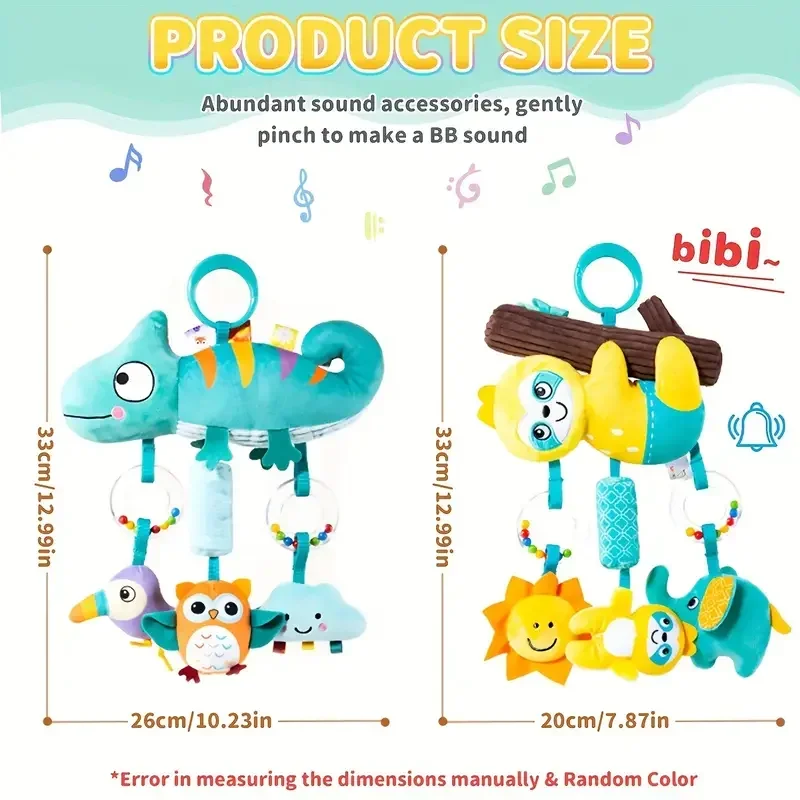 เด็กแขวน Rattles ของเล่นการ์ตูนสัตว์เกลียวแขวนของเล่น Ringing Bell รถเข็นเด็กสําหรับทารกแรกเกิด