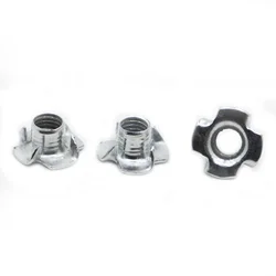 10/20PCS M3 M4 M5 M6 M8 M10 Zinc Plated Carbon Steel Four Claws Prongs Knock In Wood Captive Nut Insert Nut