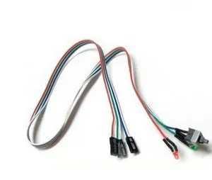10pcs/lot PC Desktop computer chassis switch reset button hard disk status LED Power  cable 65cm