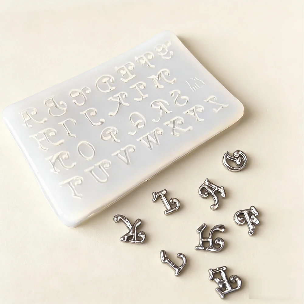 

26 Patterns Rectangle Cabochon Silicone Pendant Molds for DIY Epoxy Resin Crystal Letter Jewelry Making Tools