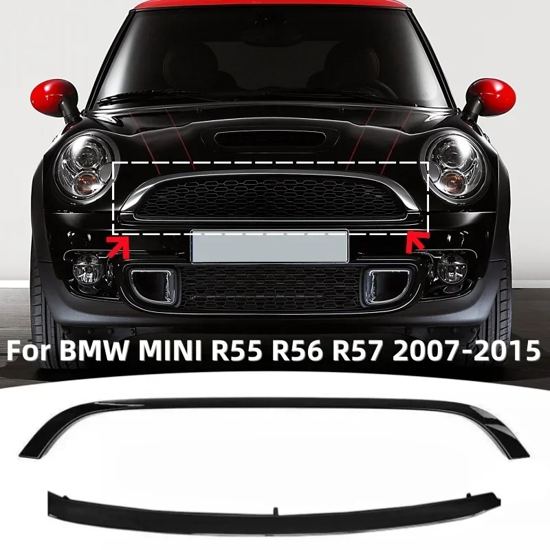 Car Front Bumper Grill Trim Strip Chrome Plated / Black ABS Plastic Grill Trim for BMW MINI Copper R55 R56 R57 2007-2015