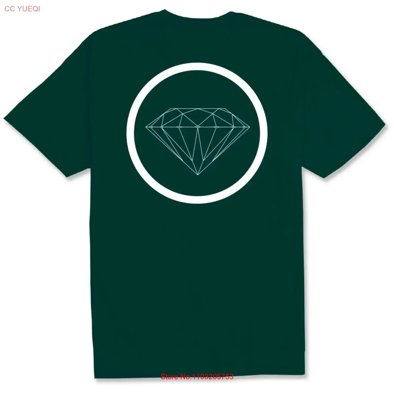 

Футболка с блестящим круглым вырезом Forest Green Diamond Supply, винтажная стираная модная дышащая мягкая повседневная мужская футболка для повседневной носки