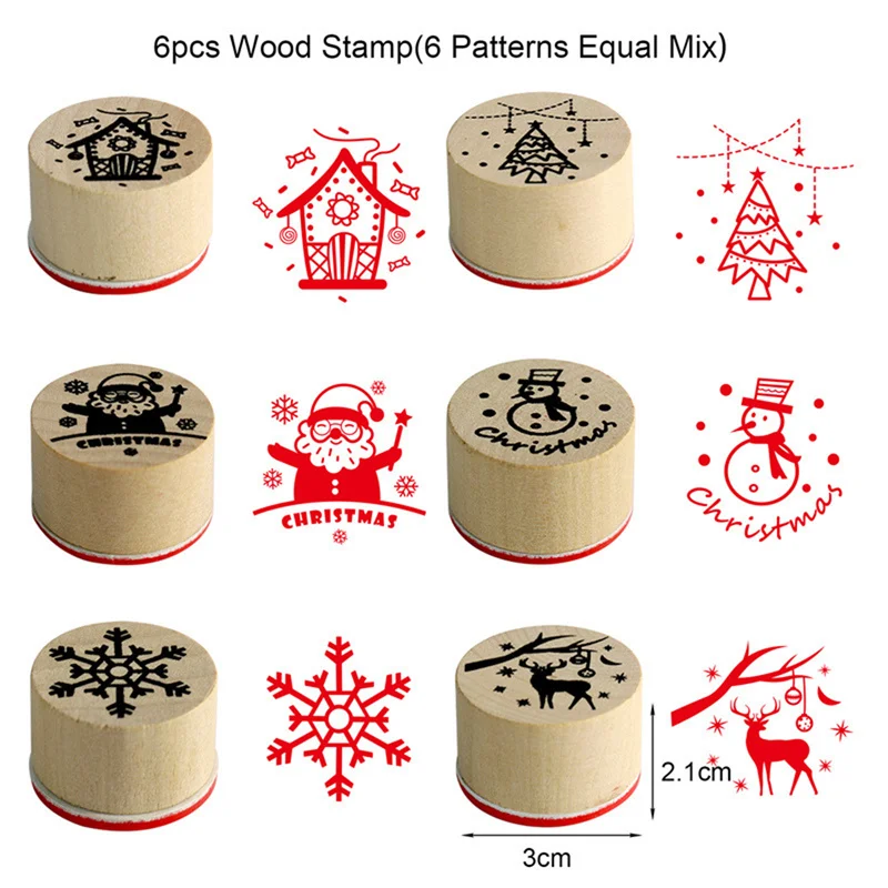 Retro Stamps Merry Christmas Snowflake Reindeer Stamps DIY Scrapbooking Sealing Stamp Envelope Decoration For Christmas Gift