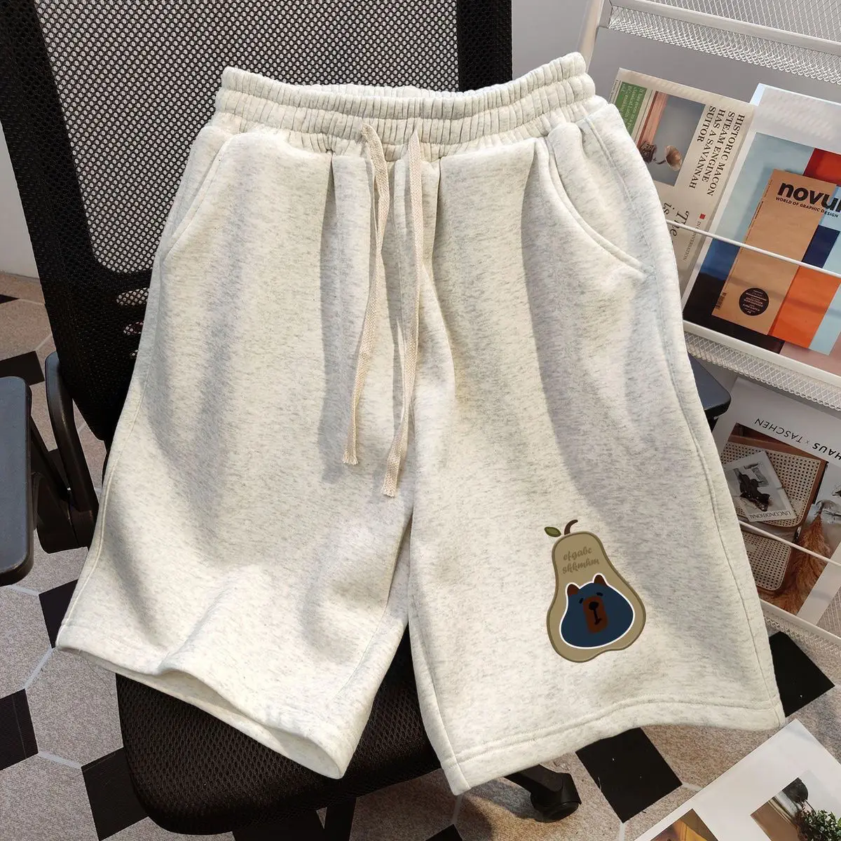 

100 Pur Coton Américain Niche Été Nouveau Sport Impression Shorts Amples Pantalons À Cinq Points Pour Hommes Et Femmes