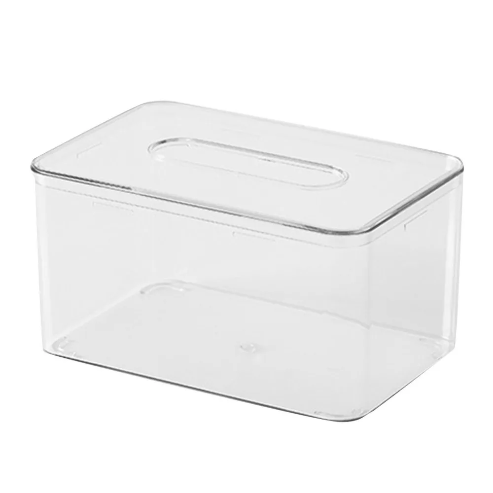 Modern Clear Tissue Box Multi Functional Space Saving Napkin Storage Rectangular Minimal Napkin Dispenser Home