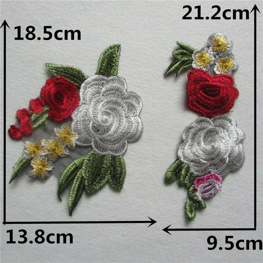 Red polyester embroidery colorful embroidery sewing lace DIY Wholesale sales of 1-10 pieces decorative clothing accessories