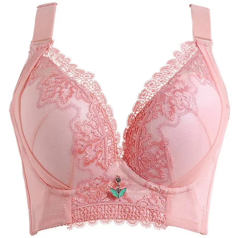 Plus Size Bras For Women Lace Embroidery Bra No Wire Lingerie Sexy Womens Underwear