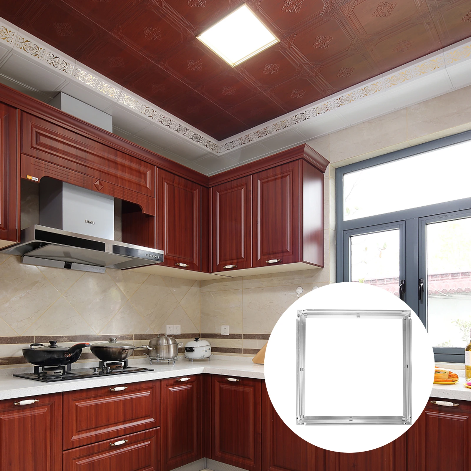 

Aluminum Ceiling Panels 30x30cm Light Covers Kitchen Bathroom Lampshade Diffuser Easy Install Modern Style Portable Lighting