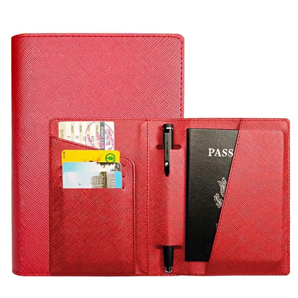 Fashion Men Women Travel Passport Holder PU Leather Cover Passport ID Credit Card Holder Passport Cover Holder