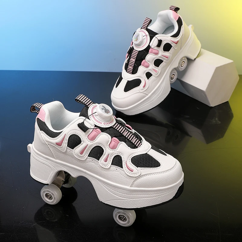 2026 Children's Big Wheel Walking Shoes, Outdoor Roller Skates, Extendable Wheel Roller Skates, Teenagers Sneakers Kids Gift view 2