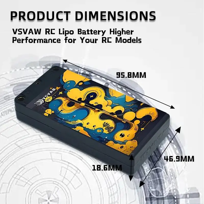 Batería Lipo 2S 4300mAh 120C VSVAW para coches RC - imagen 3