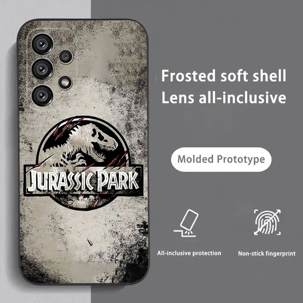 Casing Ponsel Dinosaurus Ganas Untuk Samsung S25,S24,S21,S22,S23,S30,Ultra,S20,Plus,Fe,Lite,Note,10,9,5G Penutup Hitam