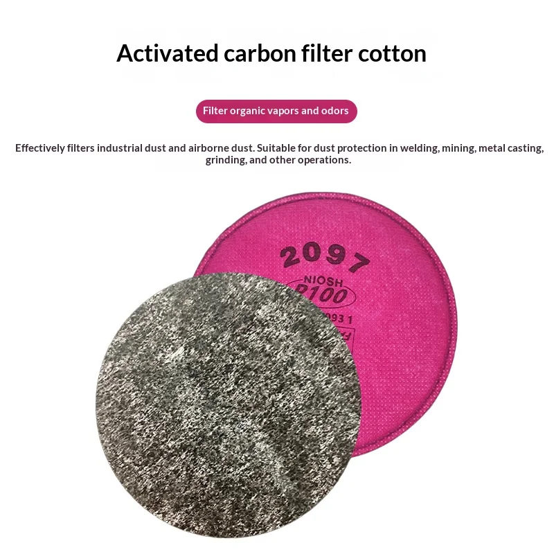 2097 2091 Cotton Filter for Gas Mask, Dust-Proof for Welding, Renovation, and Construction; P100 Activated Carbon Protection view 3