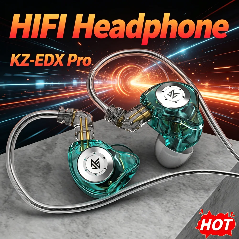 KZ EDX Pro HiFi Bass Wired Earbuds with 3.5mm Jack Noise Cancelling Earphones for Music and Gaming Enthusiasts