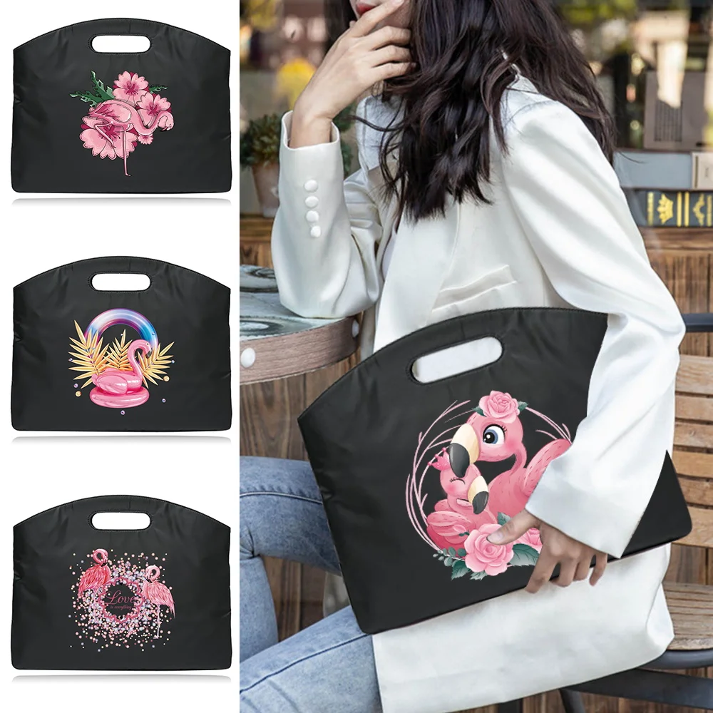 เอกสารธุรกิจกระเป๋าเอกสารกระเป๋าถือ Flamingo Series รูปแบบแล็ปท็อป Totes สําหรับ MacBook Air Pro13 สุภาพสตรี Clutche