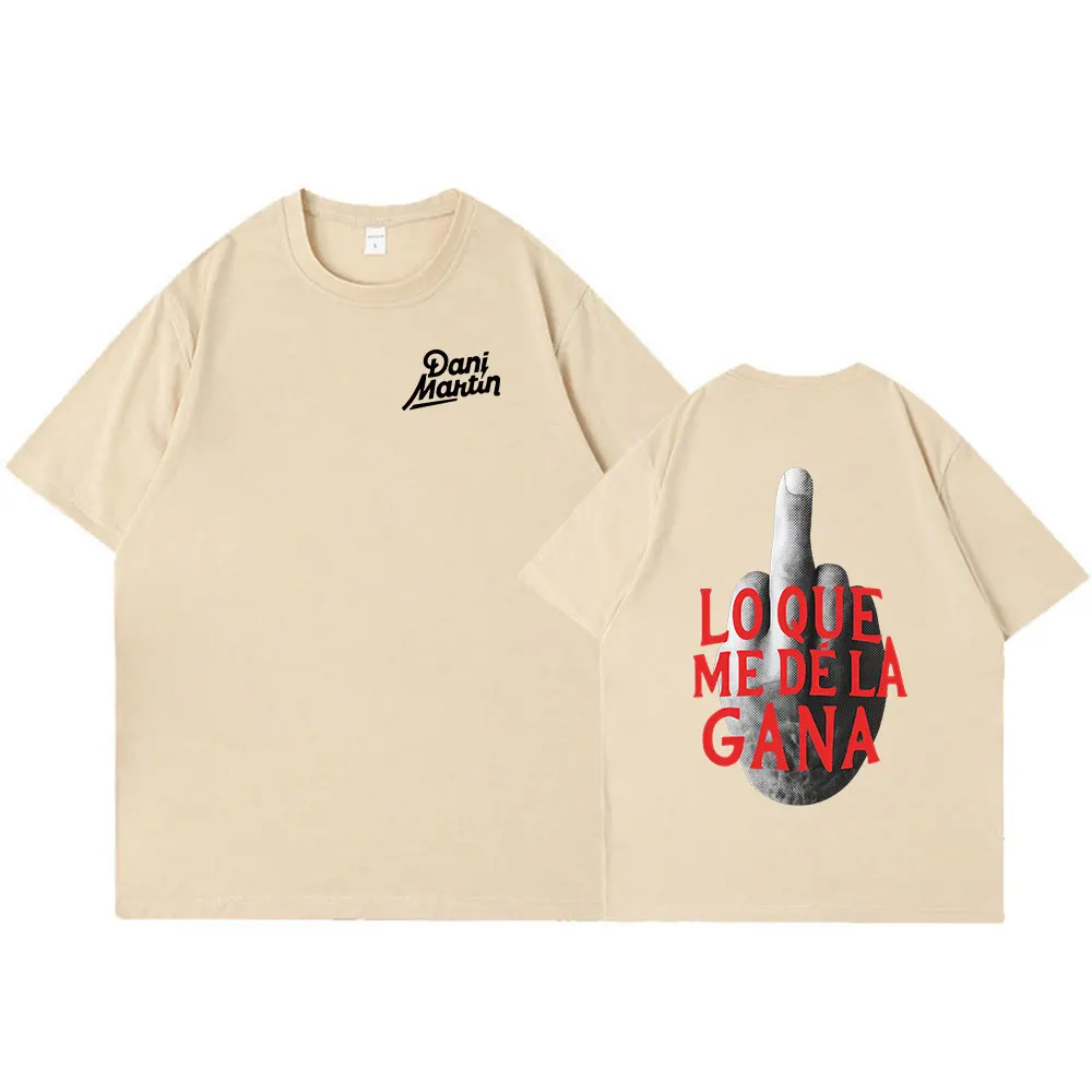 داني مارتن لو كيو مي دي لا غانا ألبوم ميرش تي شيرت الرجال النساء موضة خمر تي شيرتات قصيرة الاكمام القطن عادية فضفاض تي شيرت #6