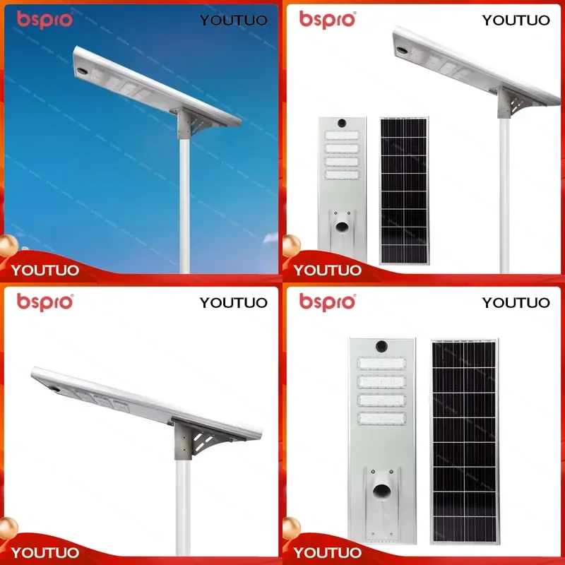 100W Engineering Solar Street Light All in One High Brightness IP65 Waterproof LED Lamp   Highway Municipal Project
