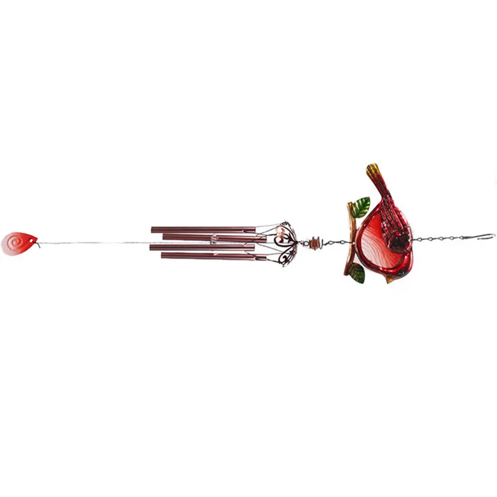 

1pc Bird Design Pendant Metal Tube Bell Balcony Wind Chime Garden Aeolian Bells for Home Outdoor Red