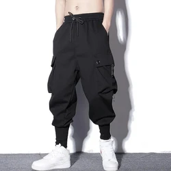 Pantalon de survêtement à poches pour hommes, pantalon cargo, jjjhip hop, longueur de rinçage, extérieur décontracté, mode streetwear, adt harem