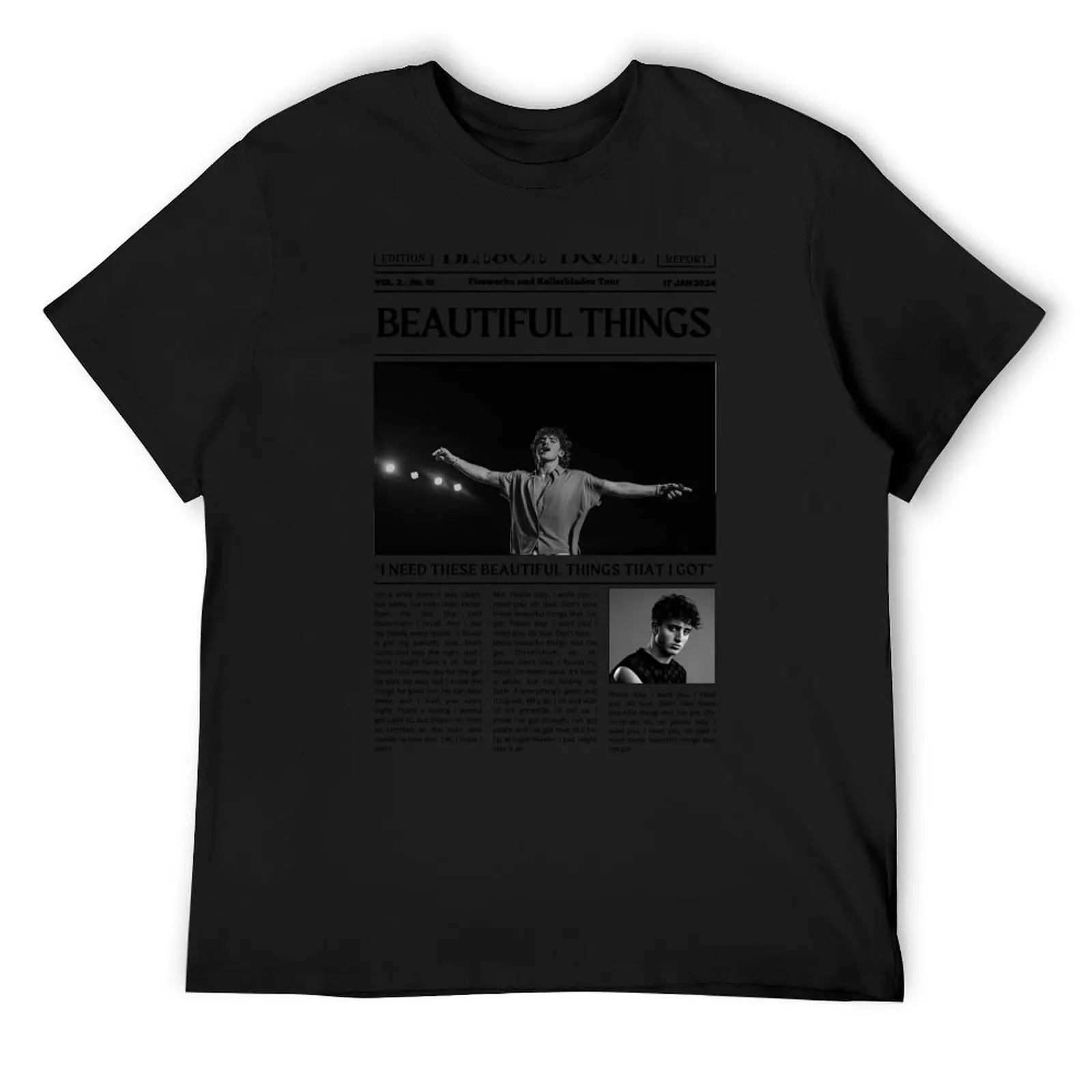 

Benson Boone Newspaper T-Shirt summer 2025 vintage graphic shirts mens tall t shirts