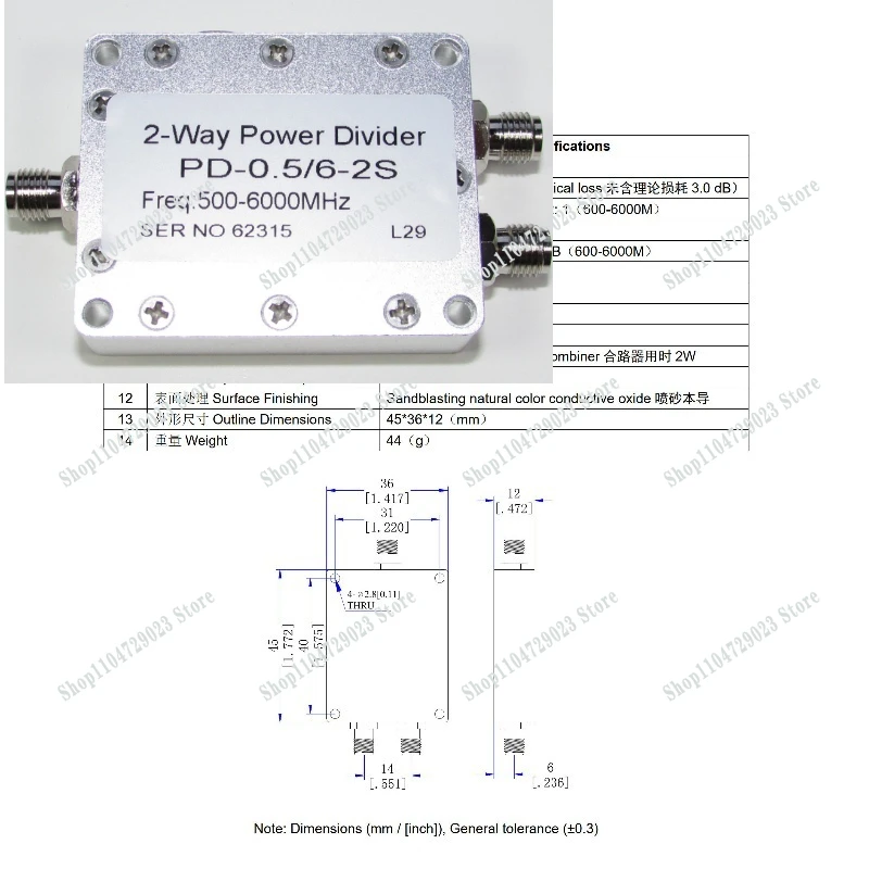 2026 Hot-selling new PD - 0.5/6 - 2S 0.5-6 GHz 30W SMA RF sub-divider