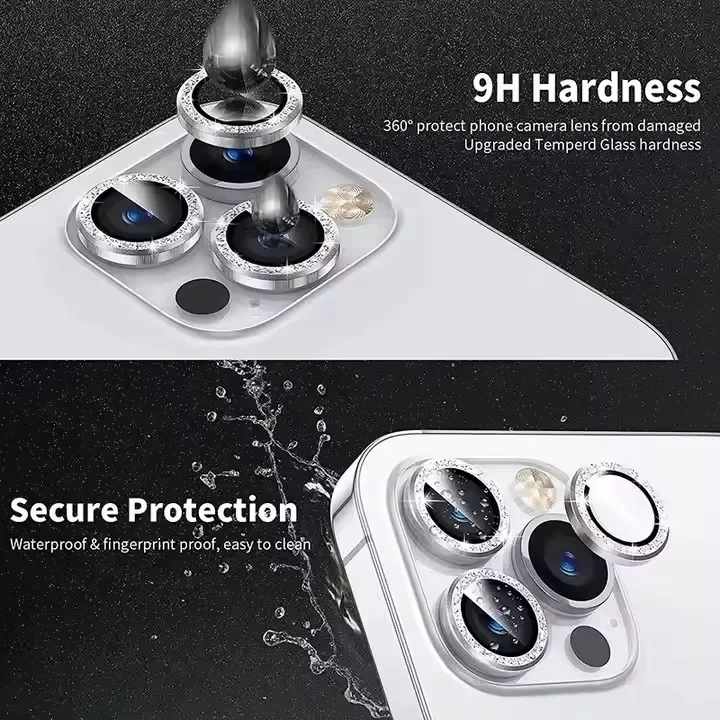 3Pcs Glitter Camera Lens Protection For Iphone 15 14 13 11 Pro Max Plus Lens Iphone 12 13 11 Pro Max Tempered Glass On